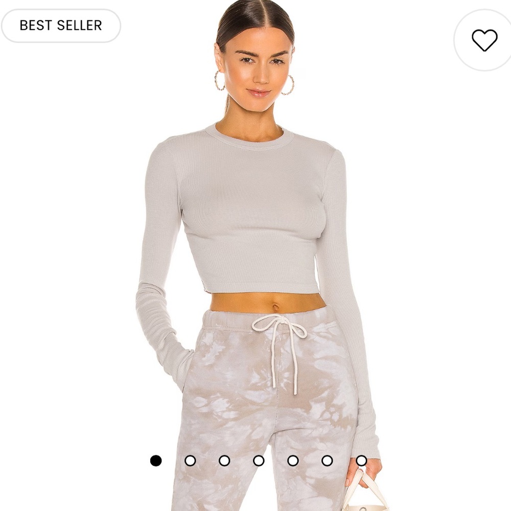 $90 Cotton Citizen cotton blend Verona Ribbed Long Sleeve Crop Large